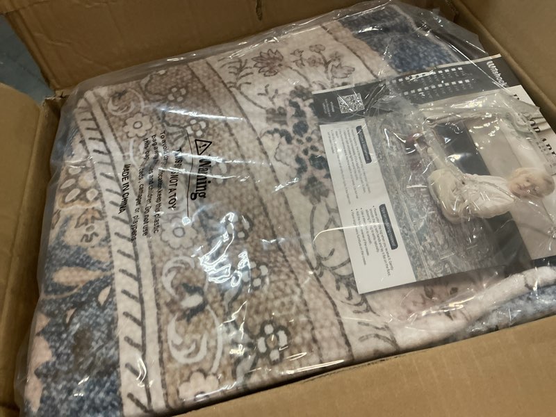 Condition photo showing Good Condition for witshock 8ft round area rugs for living room - washable vintage rug retro antique neutral large non slip low pile soft boho indoor floor carpet for bedroom dining room home decor, olive green&brown 8' (round) olive green&brown