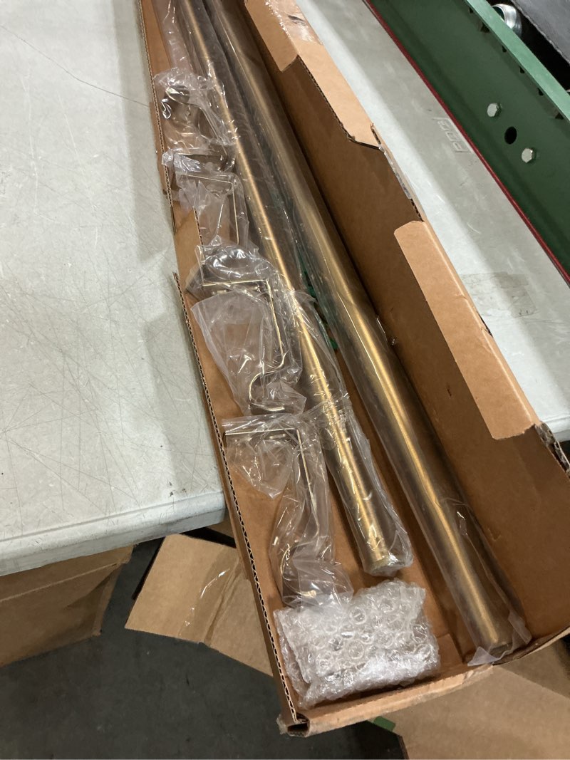 Condition photo showing Good Condition for (Similar to the image)(unknown size)Ceiling Curtain Track Set-Comes With Track, Roller Hooks, Installation Hardware, End Cap-Curtain Rail, For Living Room Bedroom Room Shower Divider(Color:Space Gold,Size:300cm/9.8FT) 300cm/9.8FT Space Gold