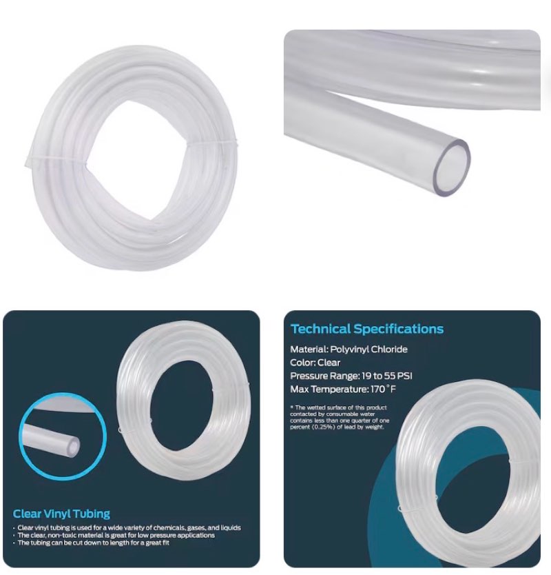 EZ-FLO 1/2-in ID x 20-ft PVC Clear Clear vinyl tubing