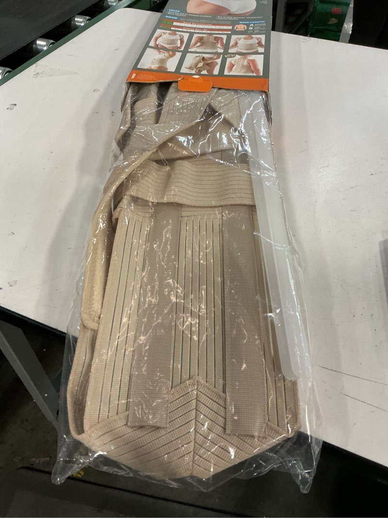 Condition photo showing Good Condition for Neo-G Dorsolumbar Support Brace - Back Support For Early Kyphosis, Rounded Shoulders, Posture Correction, Muscular Aches, Lumbar Support - Fully Adjustable - Class 1 Medical Device - Medium - Tan Medium: 27.6 - 33.5 in