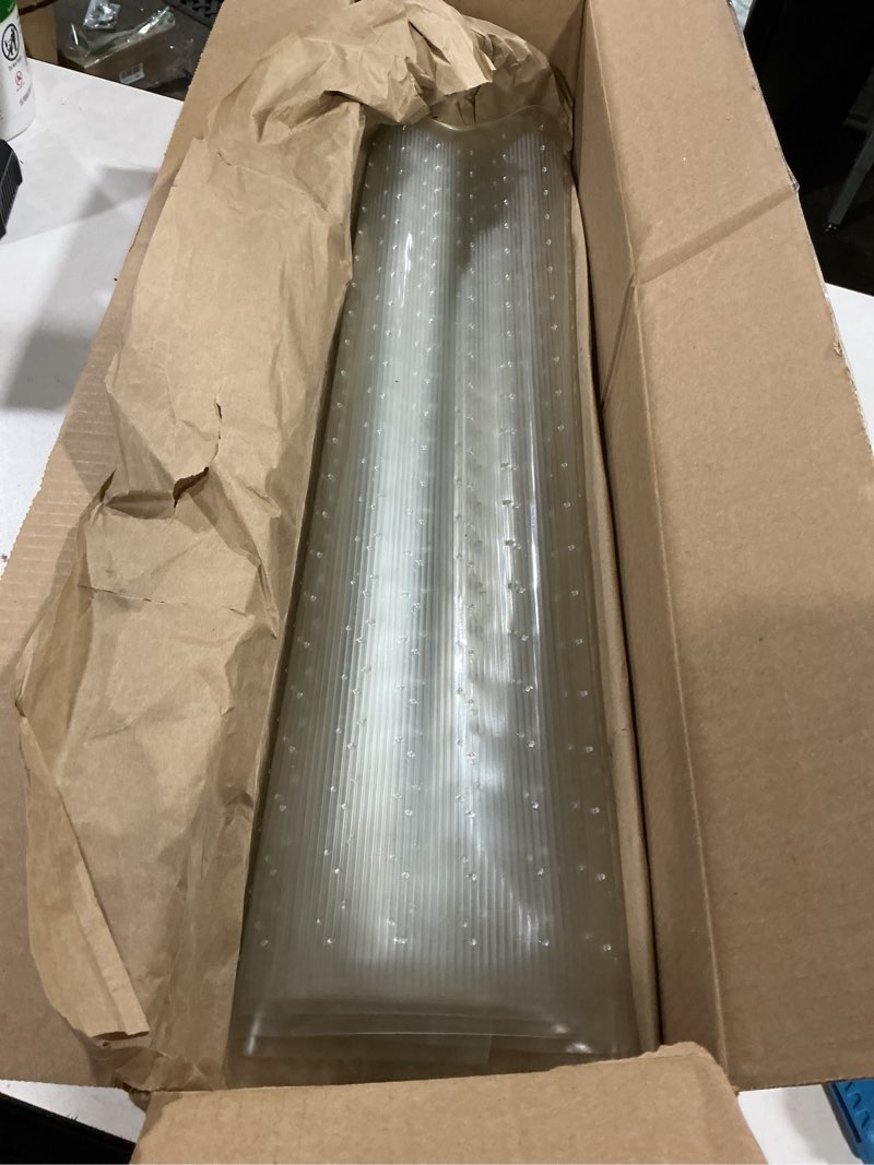 Condition photo showing As Is for plastic carpet protector 12ft clear carpet runner protector 27 inch wide non-slip plastic hallway runner for low pile rug runners protection for high traffic areas or entrance clear 2'3" x 12' (rectangular)