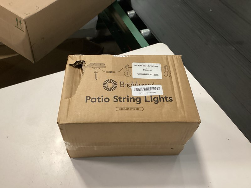 Condition photo showing New/Like New for brightown 58ft solar string lights outdoor with remote cable ties hooks, 26 led shatterproof bulbs, 3 light modes, dimmer & timer, commercial grade patio lights for yard balcony pergola party decor 58ft g40