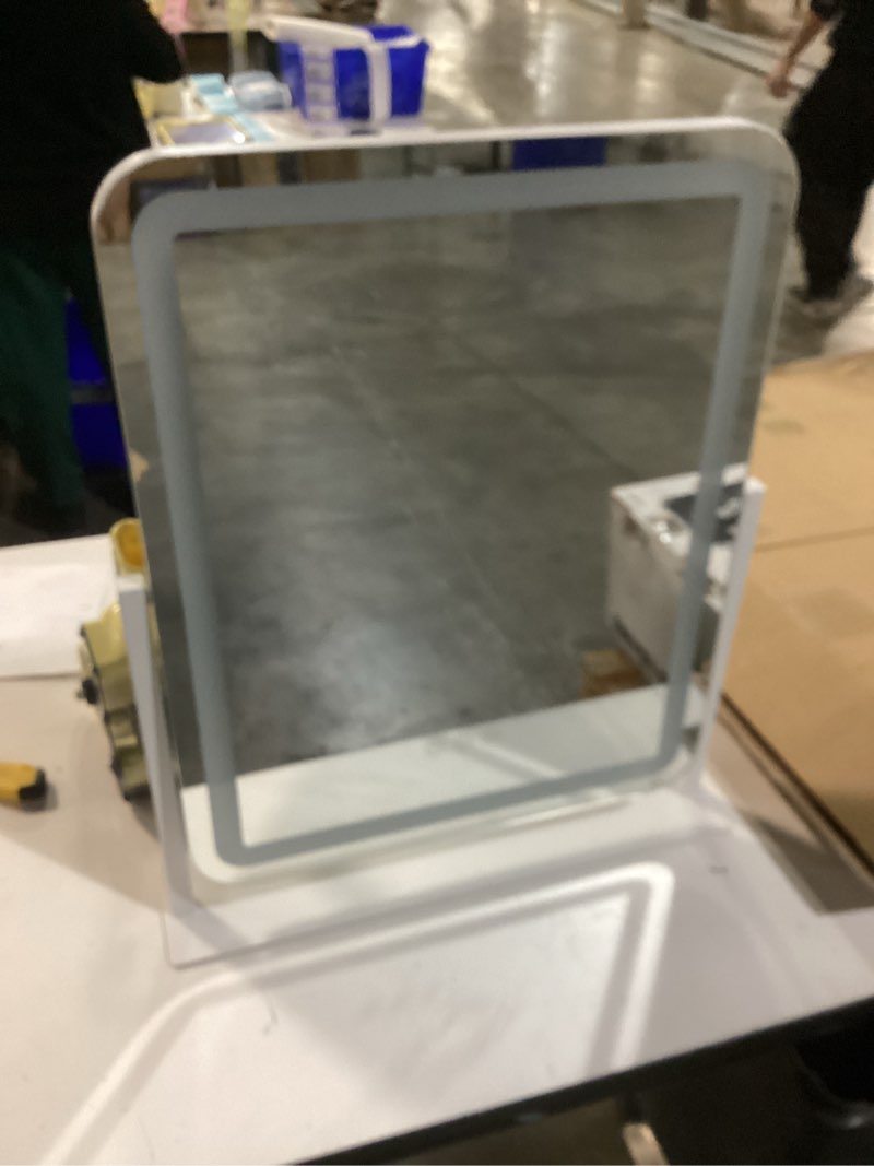 Condition photo showing Good Condition for FENNIO Vanity Mirror with Lights 22 Inch- LED Lighted Makeup Mirror,Large Makeup Mirror with Lights,Touch Screen with 3-Color Lighting,Led Mirror Makeup,Dimmable(White) White 22"L x 19"W