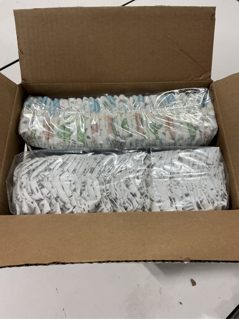 Condition photo showing Good Condition for the honest company comfort dry disposable daytime diapers for sensitive skin, hypoallergenic, fragrance-free, turtle time + pattern play, club box size 2 (12-18 lbs), 72 count size 2 (72 count) turtle time + pattern play