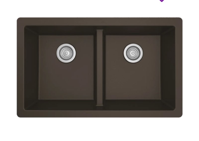karran quartz 32'' x 19-1/2'' 50/50 double bowl composite undermount kitchen sink