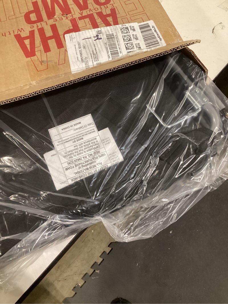 Condition photo showing New/Like New for GREEN PARTY Stadium Seat for Bleachers Portable Outdoor Floor Folding Stadium Chair with Armrest, Back Support, Cup Holder, Mesh Bag and Hide Hooks Black Grey