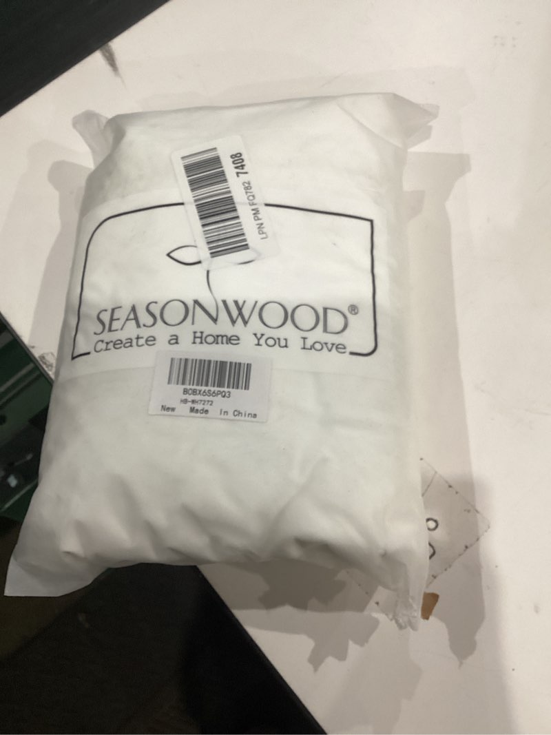 Condition photo showing New/Like New for seasonwood white ruffle shower curtain farmhouse shower curtain 72 x 72inch vintage shower curtains with buttons & white ruffles for bathroom bathtubs decor accessory 72"w x 72"l (pack of 1) white