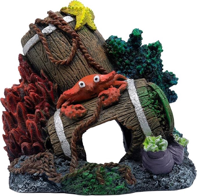 GloFish® Aquarium Décor, Barrels Decoration for Fish Tanks, 1 Count