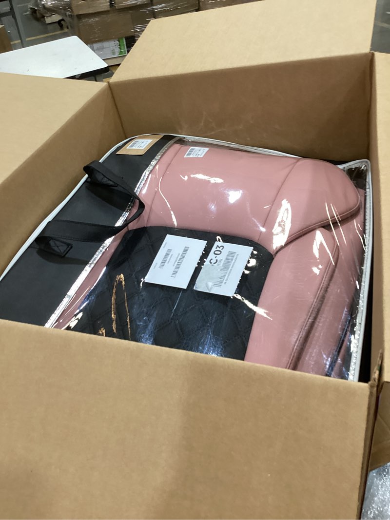 Condition photo showing New/Like New for car seat covers, luxury faux leather waterproof non-slip seat protector universal fit for most cars suvs trucks pick-ups,car interior accessories (pink black, full set) pink black full set