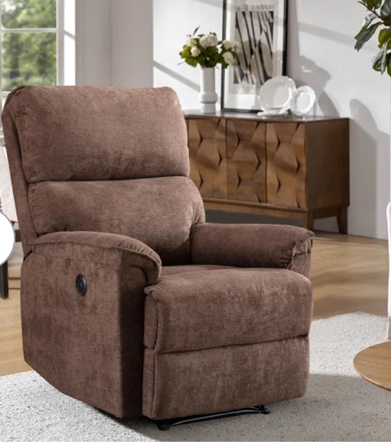 Bardia 31" Wide Minimalist Style Compact Breathable Fabric High-End Power Recliner Chair with USB Port
