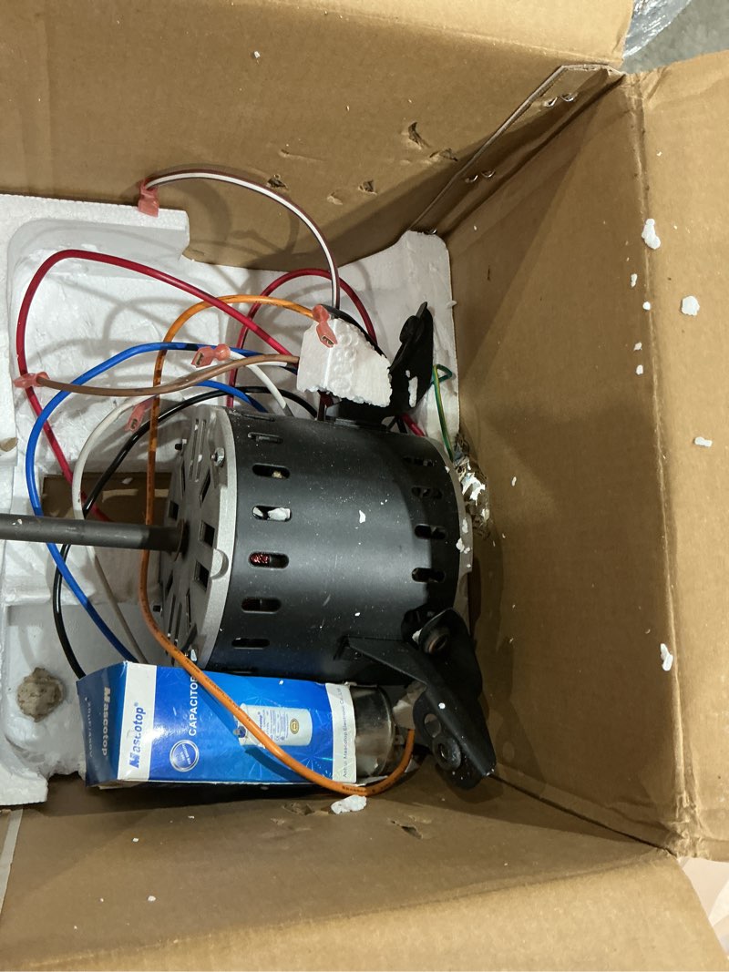 Condition photo showing As Is for 0131f00042sp blower fan motor fit for goodman amana janitrol furnace, 1/2hp 115v 1130rpm/4speeds 7.0a 375w replaces b13400-24s 0131f00022sp y7l623e203t leungoo
