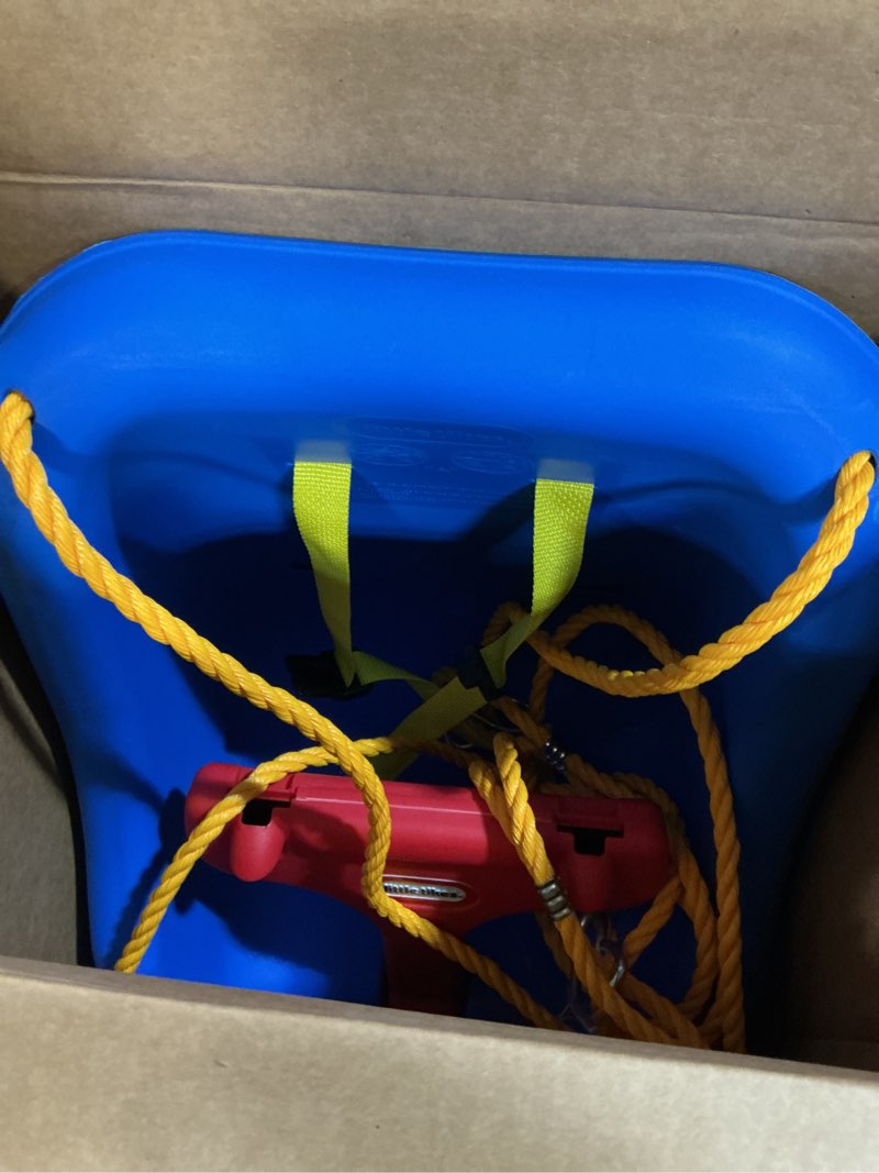 Condition photo showing Good Condition for little tikes snug 'n secure blue swing with adjustable straps, 2-in-1 for baby and toddlers ages 9 months - 4 years