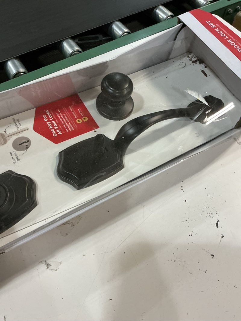 Condition photo showing As Is for kwikset smartkey belleview venetian bronze handleset right or left handed