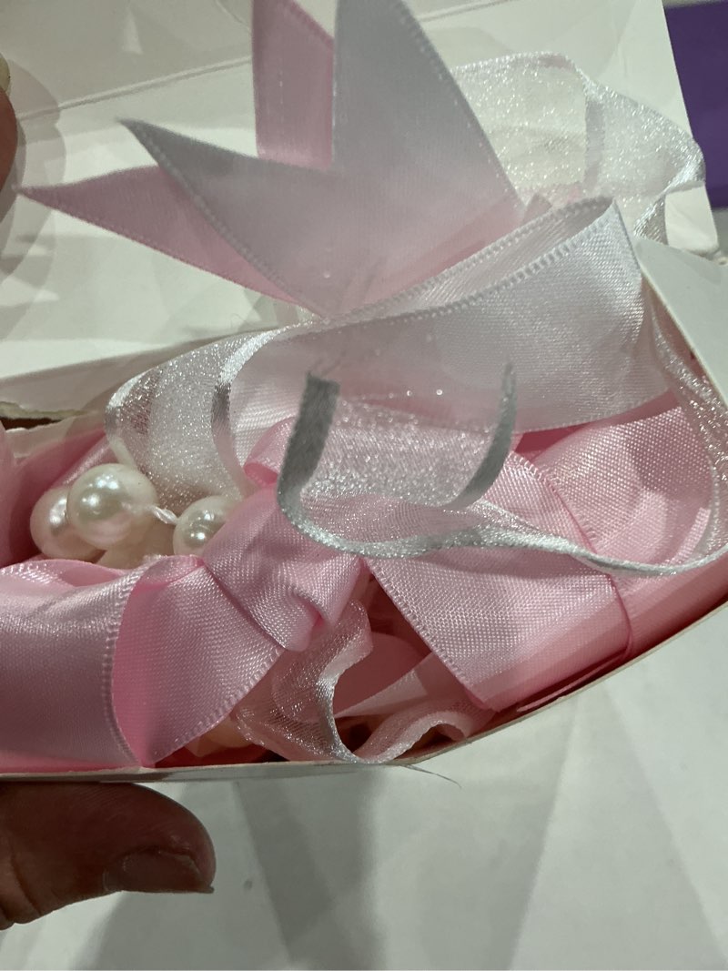 Condition photo showing Good Condition for riceshoot 2 pack pink bow garland banner with pearl chain, 6 ft pre strung satin ribbon bow baby shower decor for coquette birthday, bridal shower, bachelorette, wedding, engagement party, graduation pink,white polyester