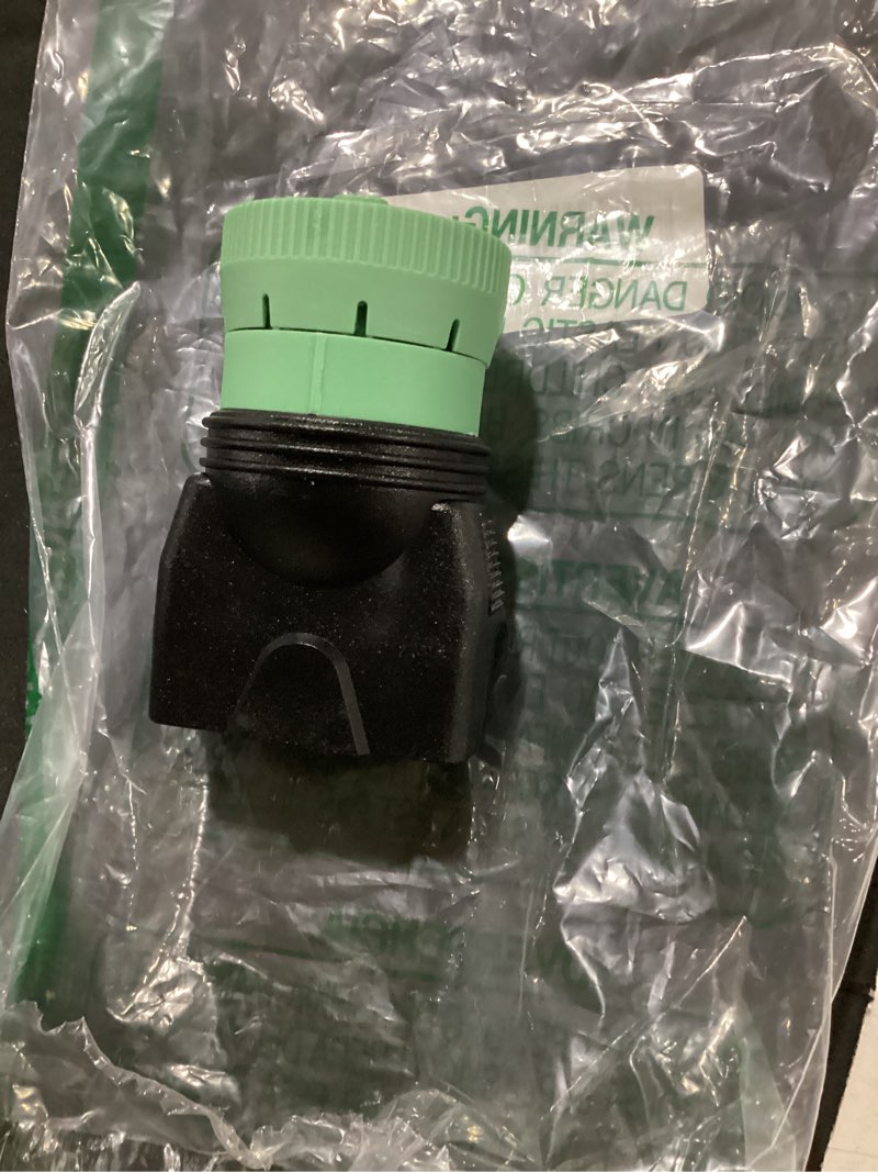 Condition photo showing Good Condition for autel original type 2 green 9pin j1939 to 16pin obd2 female adapter, male to j1962 obdii connector, work for heavy duty trucks, used for eld device & gps tracker & truck scanner