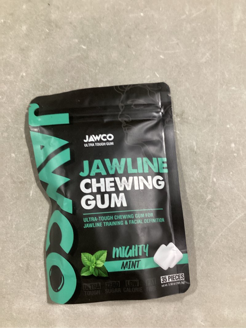 Condition photo showing Good Condition for JAWCKO Ultra-tough Jawline Chewing Gum | Get a Stronger, Squarer Jawline | Mighty Mint Jaw Training Hard Gum | Chisel, Sculpt, Tone your Jaw | 15X Hardness | Facial Fitness Mewing Gum | 40 Pieces/Pack Mighty Mint 1-Pack