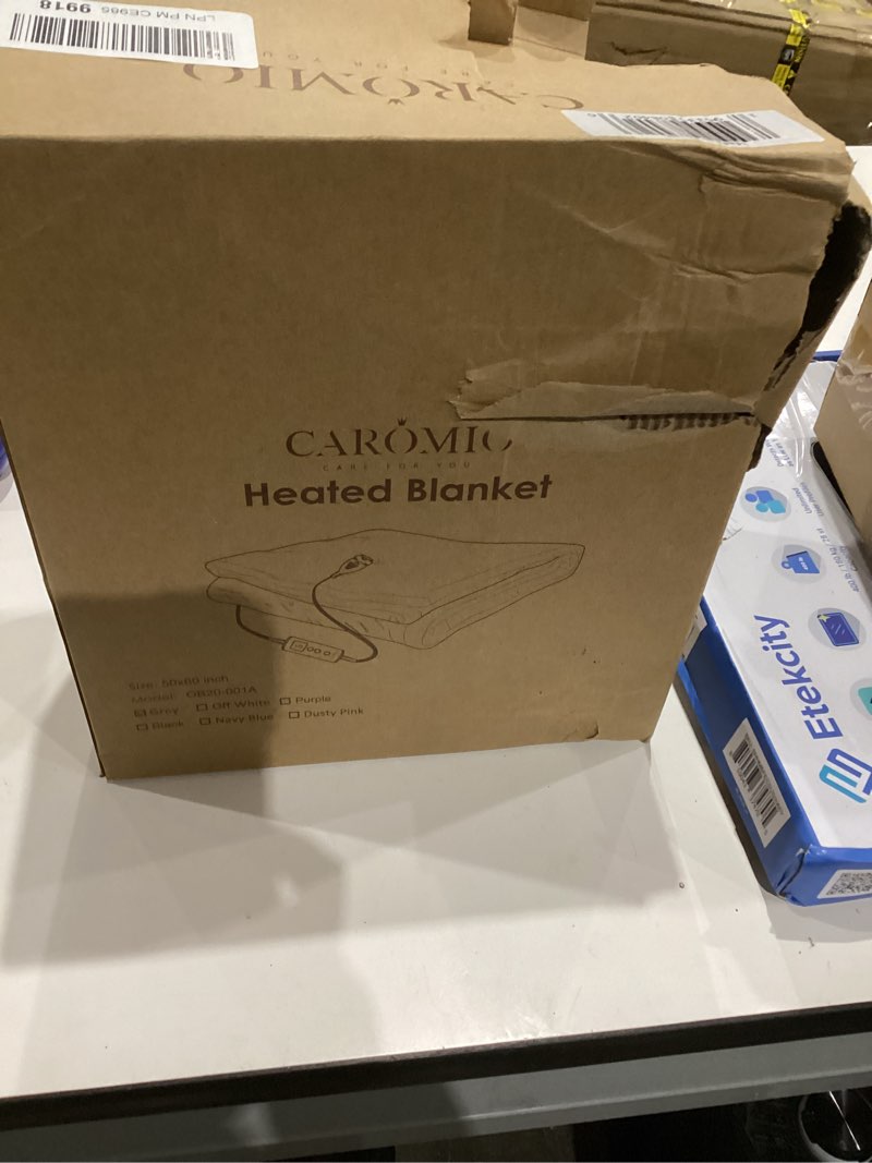 Condition photo showing Good Condition for CAROMIO Heated Throw Blanket - Thick Tufted Sherpa Electric Blanket Throw with 10 Heating Levels and 10 Time Settings, ETL Certified Machine Washable Fast Heating Blanket Throw 50"×60", Grey Grey Throw 50"x60"