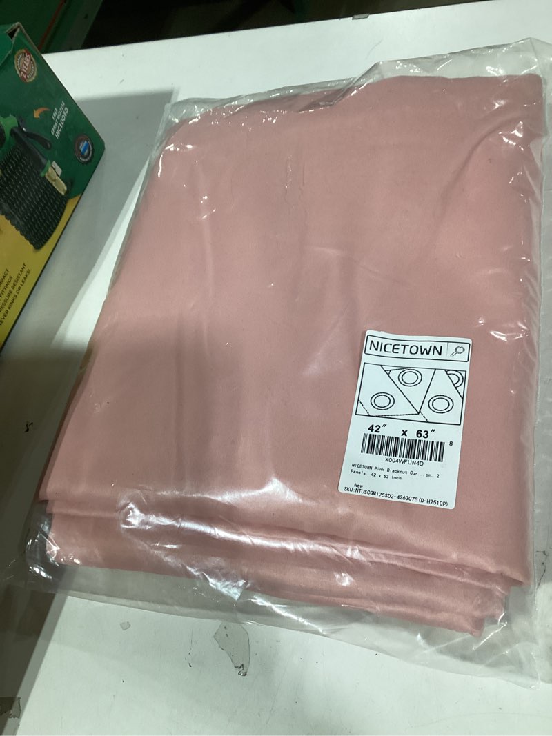 Condition photo showing Good Condition for Similar product not like stock photo or sizeMIULEE Baby Pink Blackout Curtains for Girls Bedroom Living Room 63 Inches Long 2 Panels, Nursery Thermal Insulated Room Darkening Drapes Solid Grommet Top Noise Reducing Window Curtains 40x63 Inch 40\"W x 63\"L (Pack of 2) Baby Pink