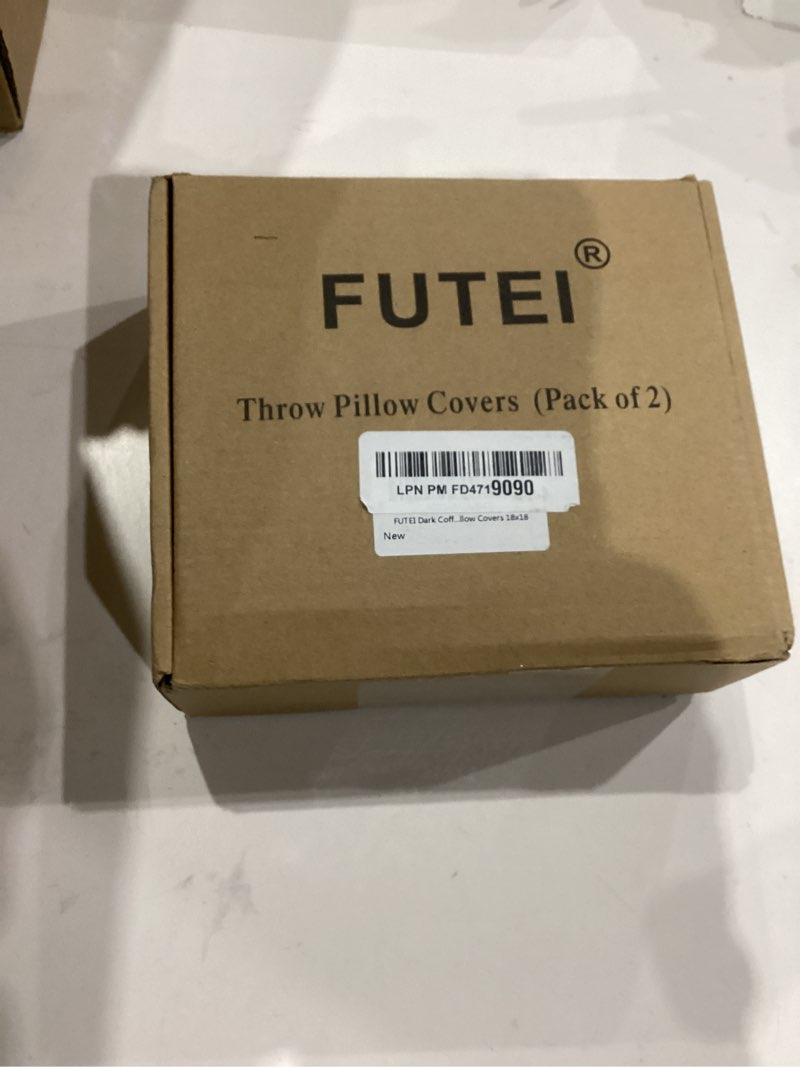 Condition photo showing Good Condition for FUTEI Dark Coffee Chenille Throw Pillow Covers 18x18 Inch Set of 2,Soft Wide Chevron Textured Cushio