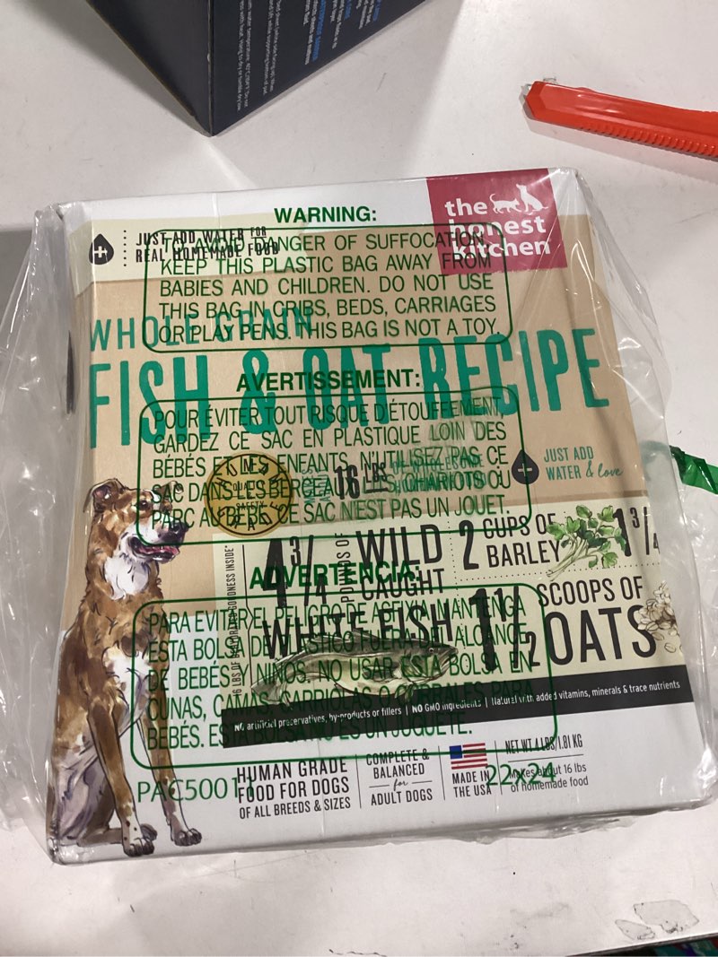 Condition photo showing Good Condition for The Honest Kitchen Human Grade Wholemade™ Dehydrated Whole Grain Fish & Oats Dog Food - Complete & Balanced Meal or Topper - 4 lb Box Fish & Oat 4 Pound (Pack of 1)