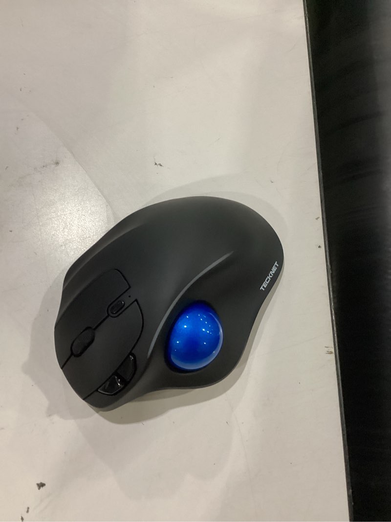 Condition photo showing Good Condition for tecknet pro wireless trackball mouse, bluetooth mouse with ergonomic thumb control, usb-c rechargeable, rgb light mice with adjustable dpi, 3-device connectivity (bt or 2.4g),for pc/mac/laptop - black