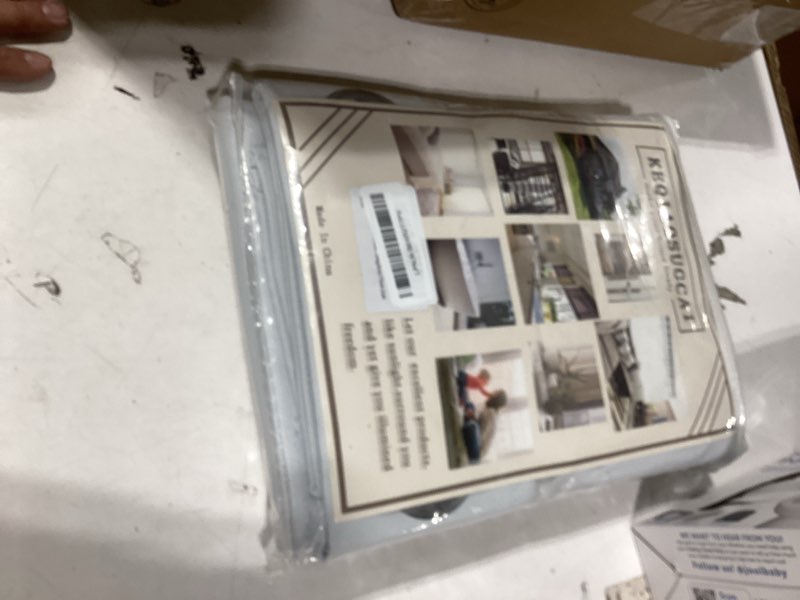 Condition photo showing New/Like New for keqiaosuocai greyish white curtains 84 inch length for living room - grommet thermal insulated room darkening summer curtains drapes for bedroom, white, 2 panels, 52wx84l greyish white 52"w x 84"l (pack of 2)