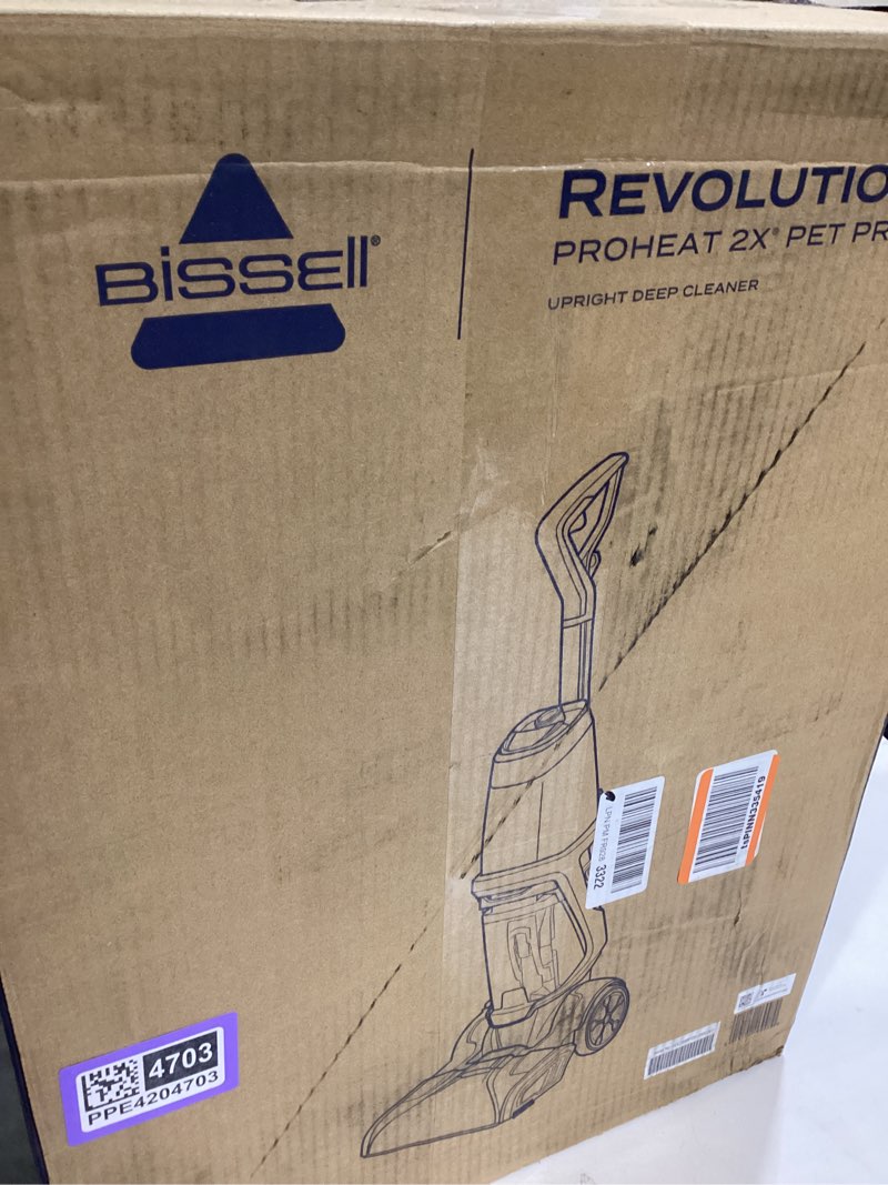 Condition photo showing Good Condition for bissell proheat 2x revolution pet pro plus, 3588f, upright deep cleaner, 30-minute dry time, dual dirt lifter powerbrush, hose & tool attachment, pet upholstery and tough stain tool included proheat revolution pet pro plus