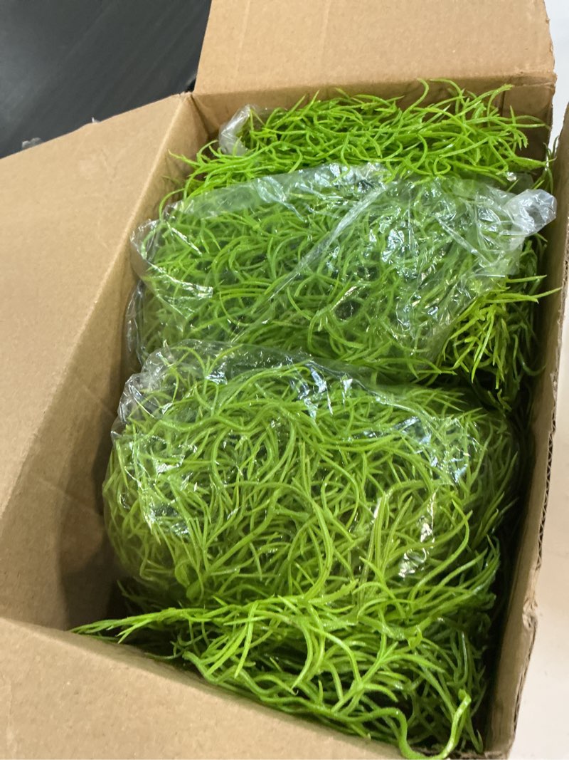 Condition photo showing New/Like New for cindeer 24 pack fake spanish moss artificial hanging decoration bulk faux greenery moss garland for potted wall living room indoor outdoor decor(43 inch, 33 inch,green) green 43 inch & 33 inch