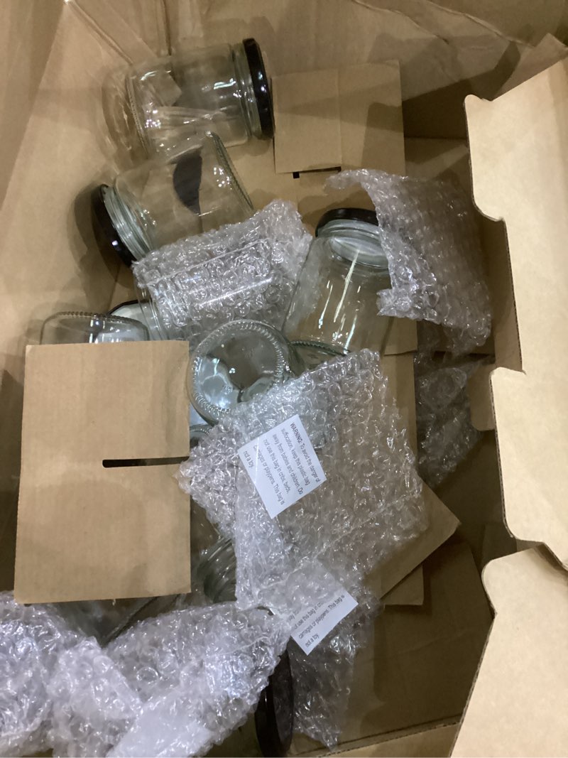 Condition photo showing As Is for nicebottles Clear Glass Salsa Jars, 12 Oz - Case of 12 12-Pack