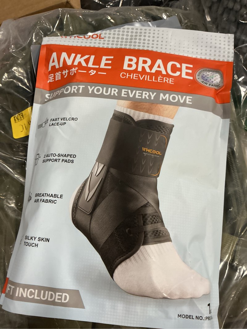 Condition photo showing New/Like New for Slim-Fit Ankle Brace for Sprained Ankle, Quick Lace Up Ankle Support for Women Men with 2 Auto-Shaped Pads, Air Fabric Cool Ankle Stabilizer for Injury Recover, Running,Sports,XS(9.6”-10”) XS(Ankle size:24-26.5cm)/Pack of 1