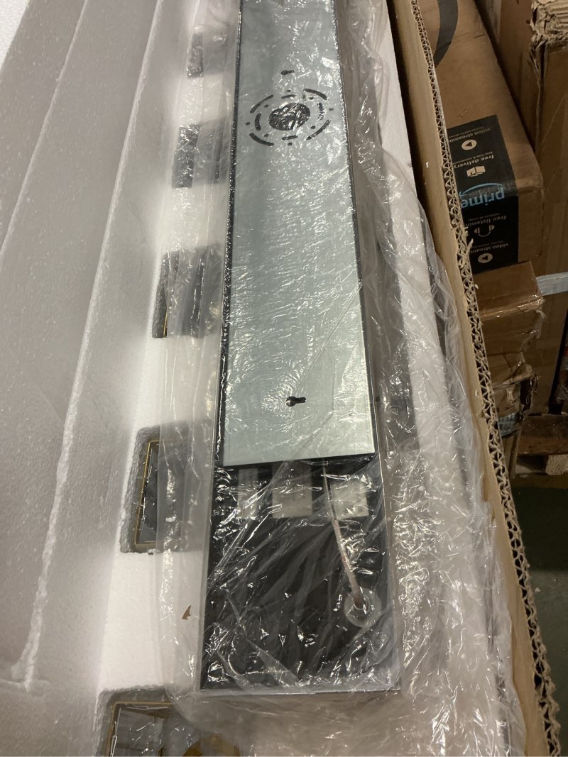 Condition photo showing Good Condition for 6-Lights Crystal Bathroom Vanity Light Black Gold Modern Bathroom Lighting Fixtures Over Mirror, Wall Light Bathroom Light Fixtures Black Gold-Square Shade 6-Light