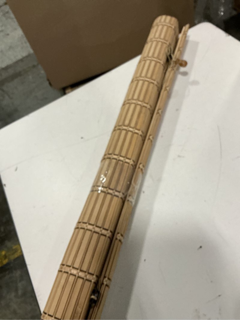 Condition photo showing Good Condition for bamboo blinds for interior windows, custom bamboo shades for indoor windows, roller shades for indoor window and outdoor patio, decks, porches, backyards
