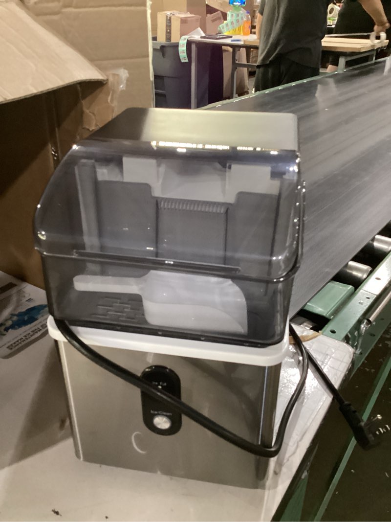 Condition photo showing Good Condition for electactic nugget ice makers countertop, soft crushed pellet portable ice machine with auto-cleaning function, 35lbs/24h, one-click operation ice makers for kitchen, office, home stainless steel silver