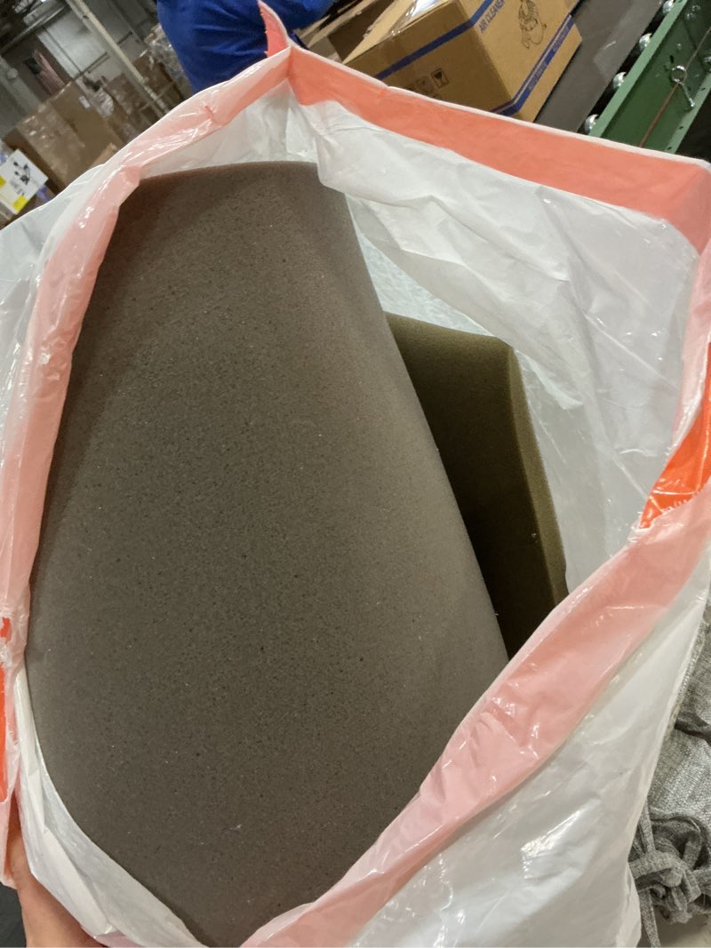 Condition photo showing As Is for Amylove Polyurethane Foam 24" x 72" High Density Cushion Upholstery Foam Sheet for Seat Replacement DIY Projects Chairs Headboards Sofas Home (1/2" X 24" X 72",Gray) Gray 1/2" x 24" x 72"