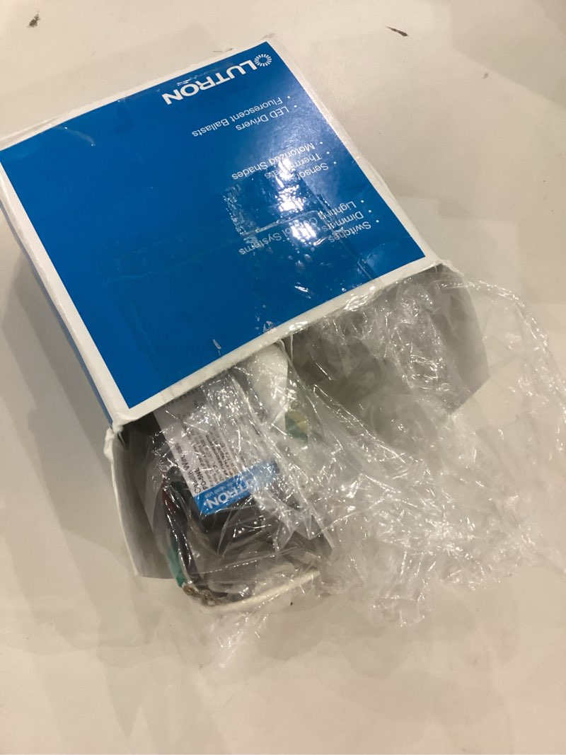 Condition photo showing As Is for Lutron Diva Smart Dimmer Light Switch for Caseta Lighting (Lutron Smart Hub Required), for LED Lights, 150W, Single-Pole/3-Way, No Neutral, White, 2 Pack (DVRF-6LS-WH-2) White 2 Pack Diva Smart Dimmer Switch