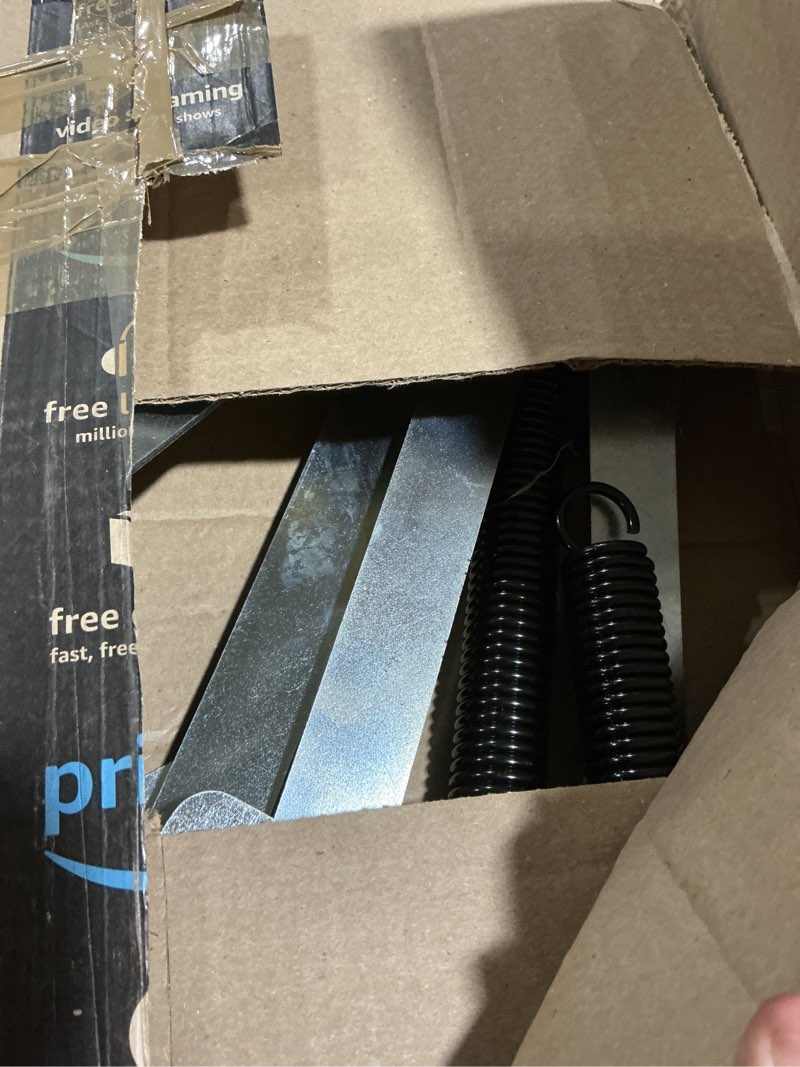 Condition photo showing As Is for 55-2 attic ladder hinge arms with springs, suitable for werner attic ladders manufactured after 2010, compatible with werner mk5, wu2210, w2208, w2210, heavy duty thick galvanized material spring55-2