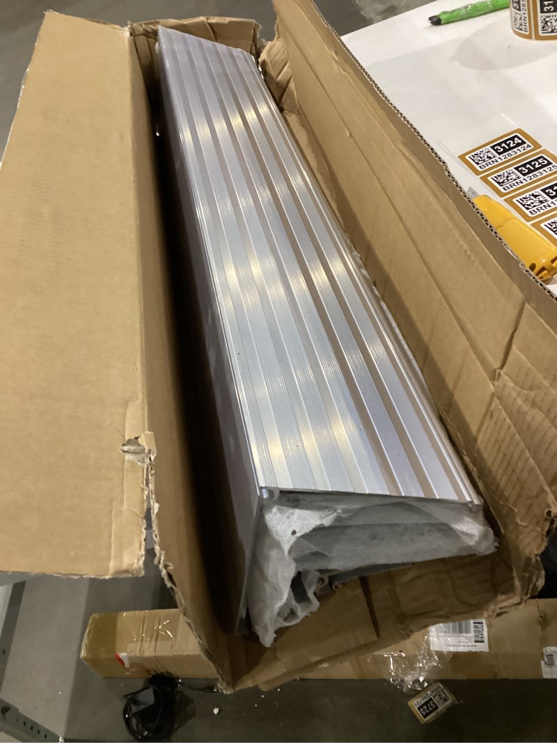 Condition photo showing New/Like New for Door Threshold Ramp 6" Rise Door Ramp Aluminum Entry Ramp or Doorways Rated 800 lbs Load Capacity forWheelchair Scooters Power Chairs Walkers 6 Inch (Pack of 1)