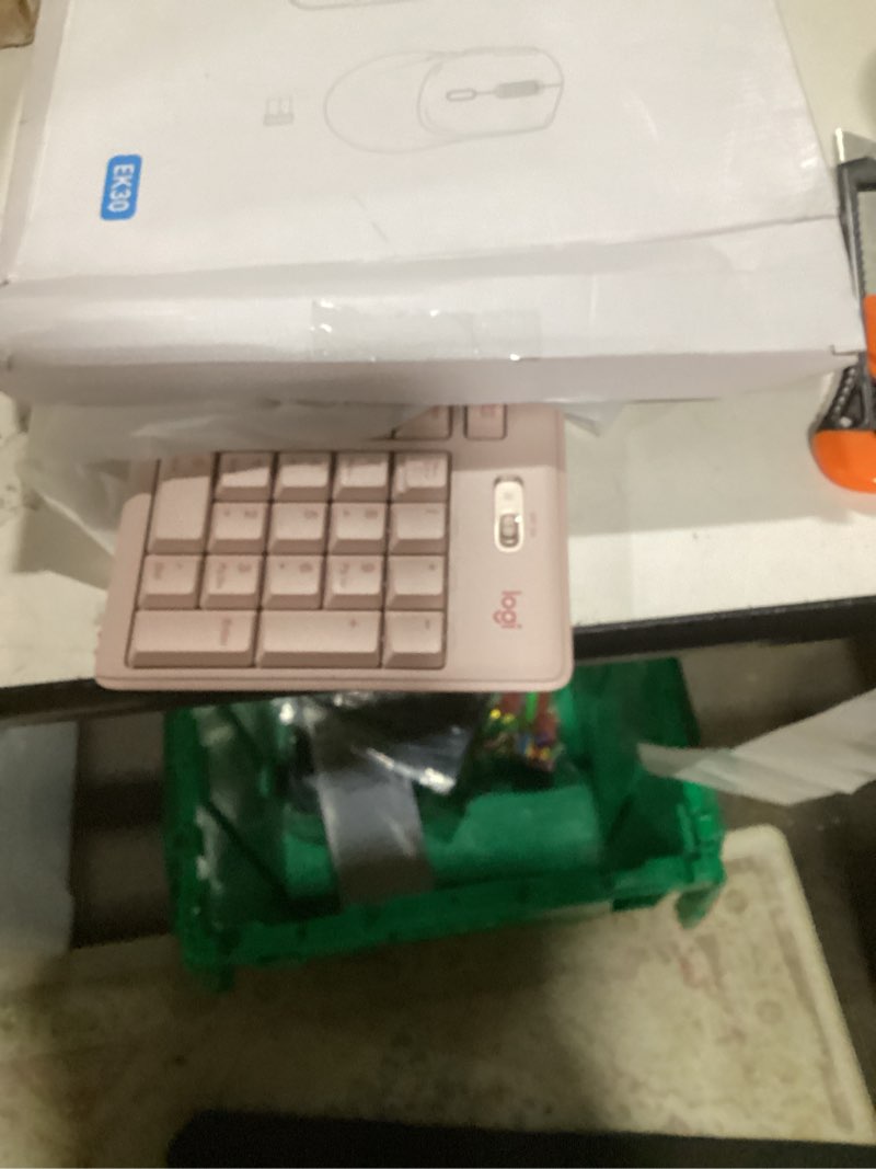 Condition photo showing As Is for wireless keyboard ,2.4g full size wave keys ergonomic keyboard with wrist rest for natural typing, 3 dpi adjustable ergonomic mouse for computer/laptop/windows/mac (avocado green-b)