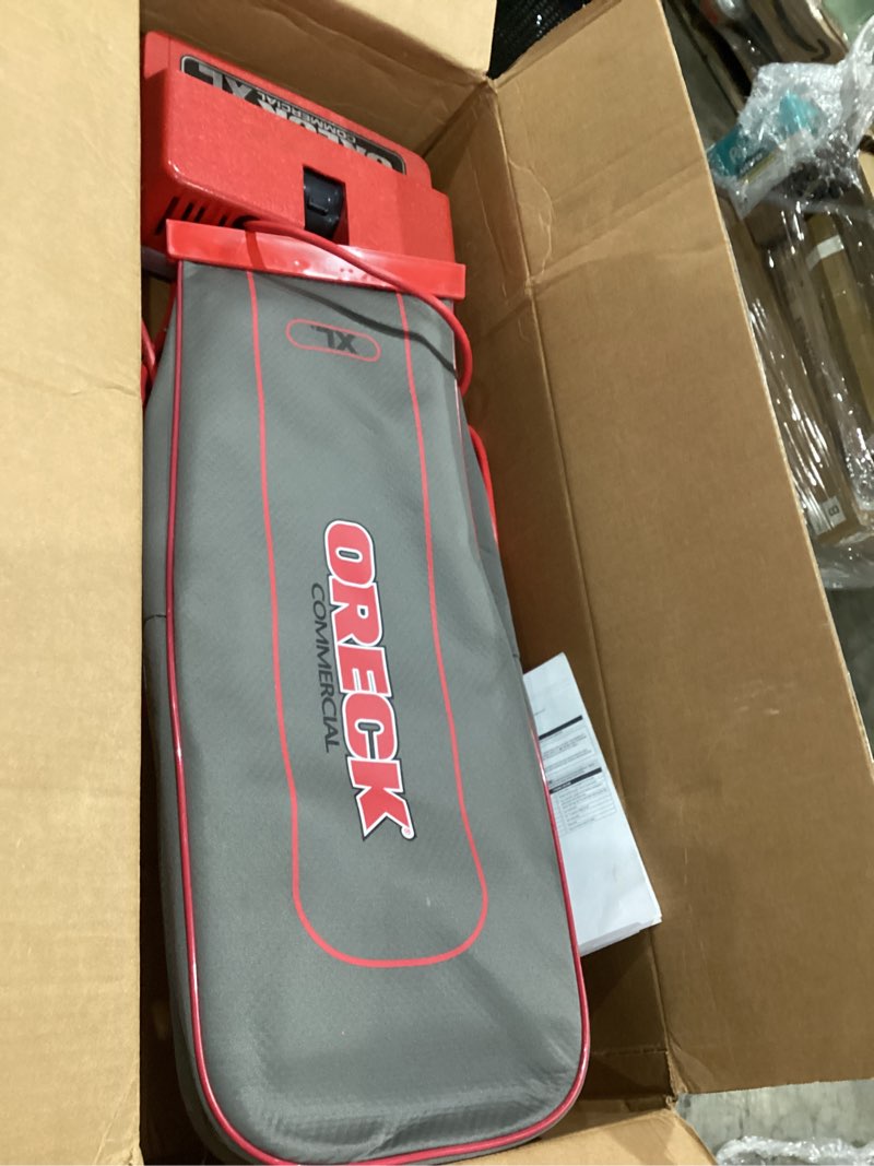 Condition photo showing As Is for oreck, orku2000rb1, u2000rb-1 commercial vacuum, red,silver