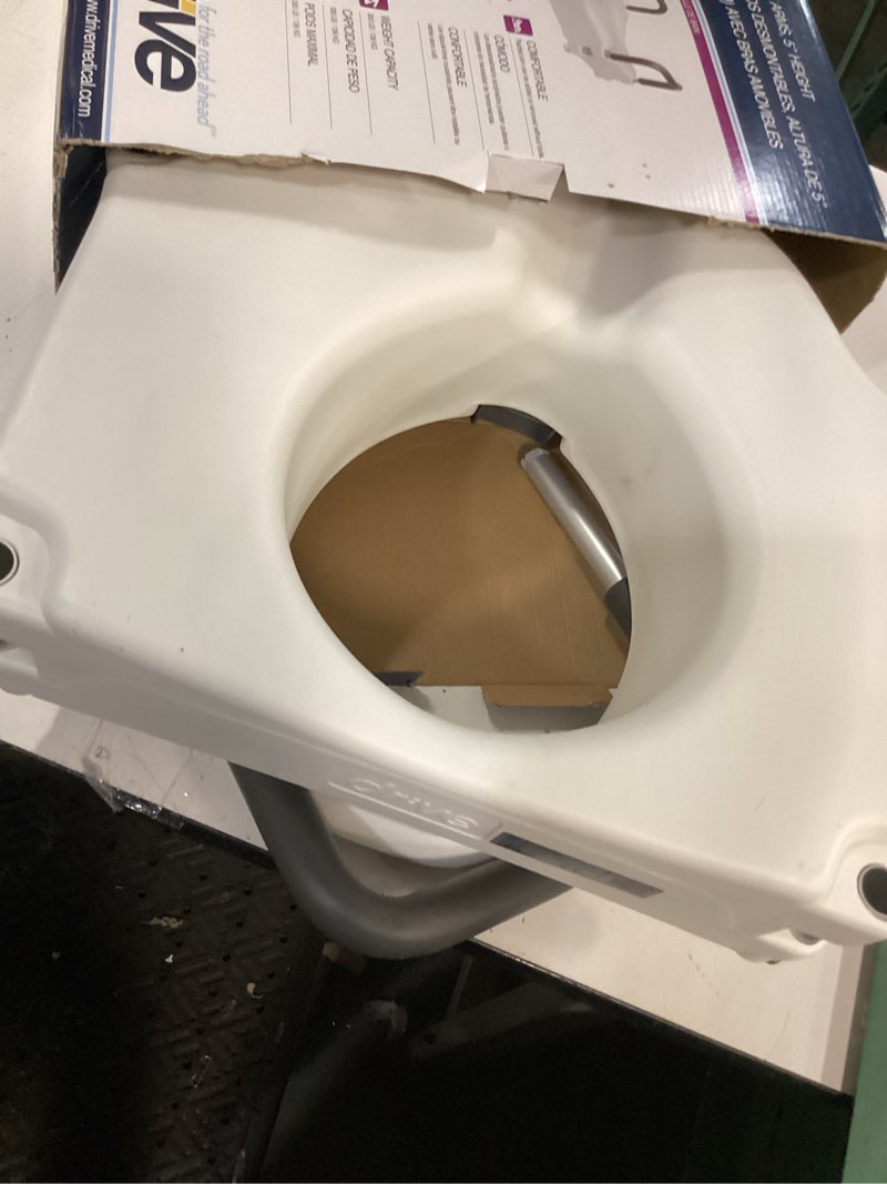 Condition photo showing Good Condition for drive medical 2-in-1 raised toilet seat with removable padded arms - elevated bathroom safety support - secure locking attachment - easy height assistance - durable construction, standard toilets
