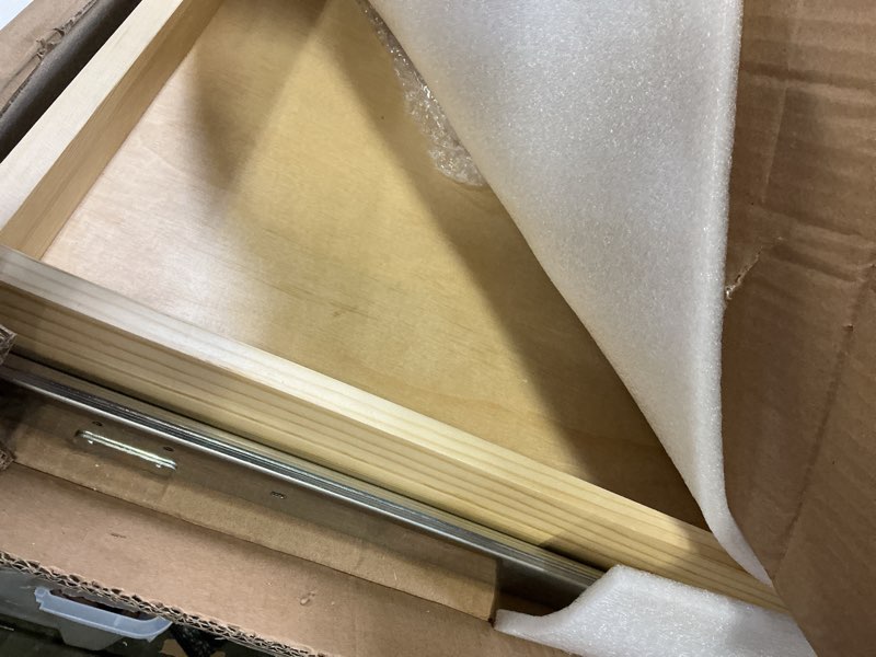 Condition photo showing As Is for Pull Out Cabinet Organizer, 1PC 33” W x 21” D Soft Close Slide Out Wood Drawer Storage Shelves for Kitchen, Base Cabinet Organization for Pantry, Finished, Heavy-Duty, Bottom Assembly 32”W x 21”D