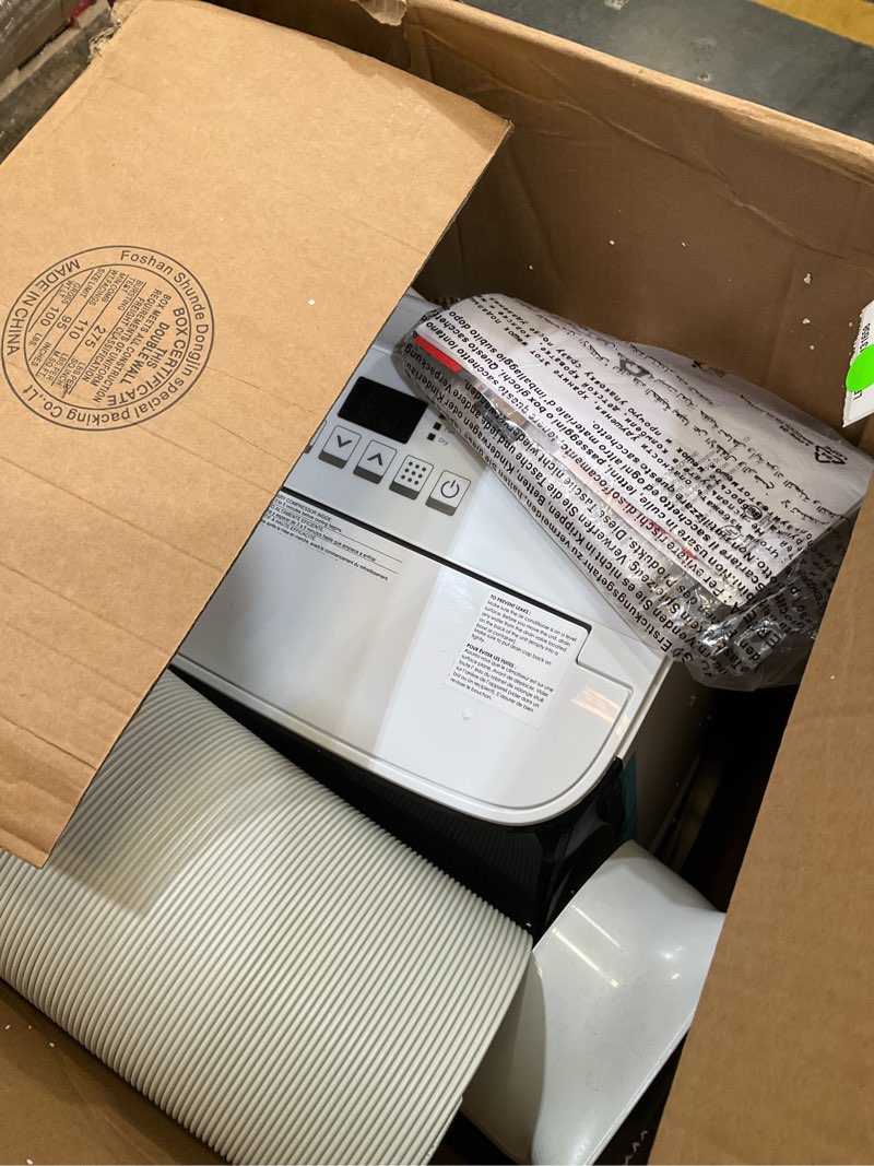 Condition photo showing As Is for 14,000 btu portable air conditioner cools up to 750 sq.ft, 3-in-1 quiet portable ac unit with remote control & installation kits for large room, 3 speed, auto swing, 24h timer 1 count (pack of 1)
