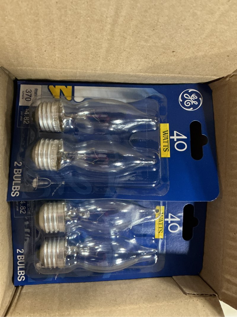 Condition photo showing New/Like New for ge 40 watt fan chandelier bulb, 2 ct 6 units