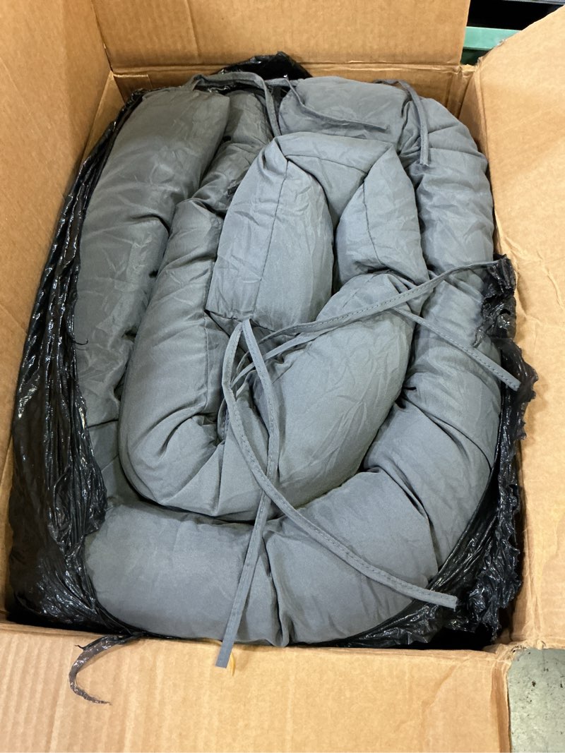 Condition photo showing Good Condition for patio swing cushions for outdoor furniture thick 5in porch swing cushions waterproof 3 seater 60 inch outdoor swing cushions with back (dark gray-60x40 inch) dark gray 60x40x5inch