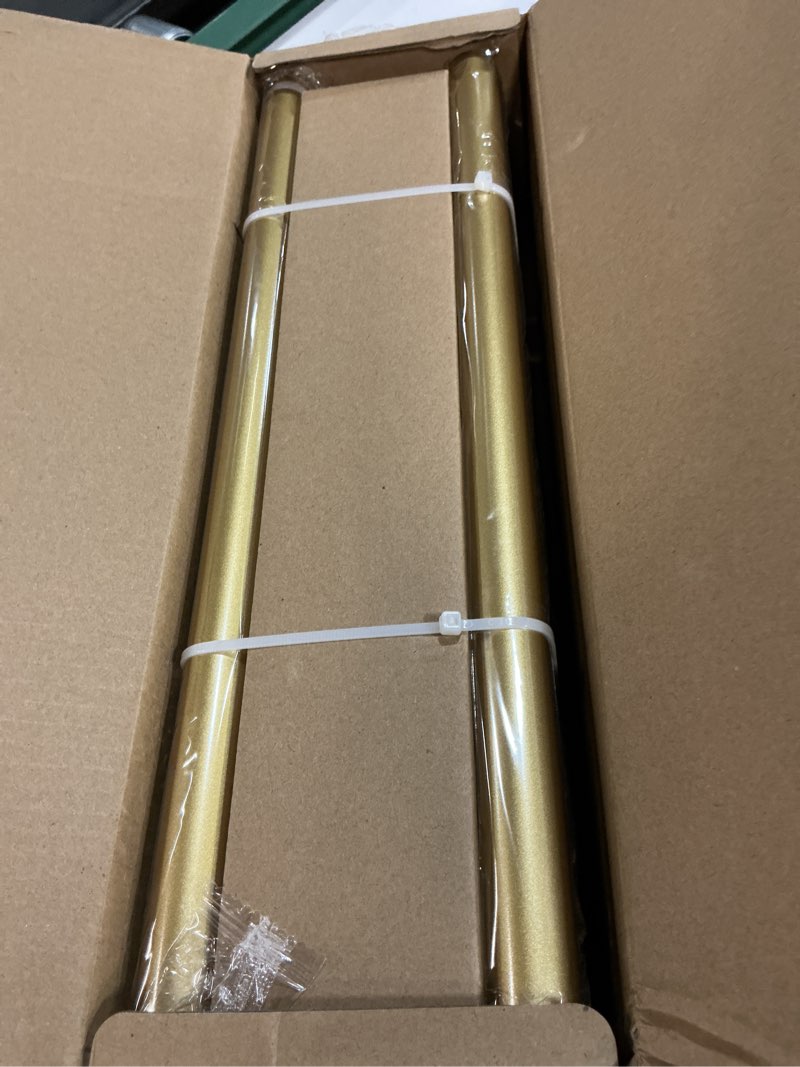 Condition photo showing New/Like New for qdwis 2 pack gold curtain rods for windows 48 to 84 inch,1" adjustable heavy duty window curtain rod with leaf finials,rustic decorative drapery rods set,size:36-88'' 36'' - 88'' (2 pack) gold