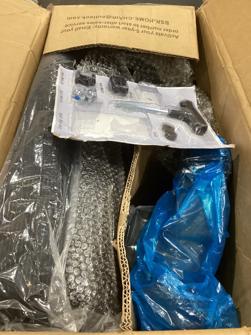 Condition photo showing As Is for Ergonomic Office Chair-Computer X-Shaped Chair Mesh PU Leather with Adjustable Lumbar Support-Executive Desk Chair High Back with Headrest Flip-Up Arms for Long Hours (Black) Black-with Headrest