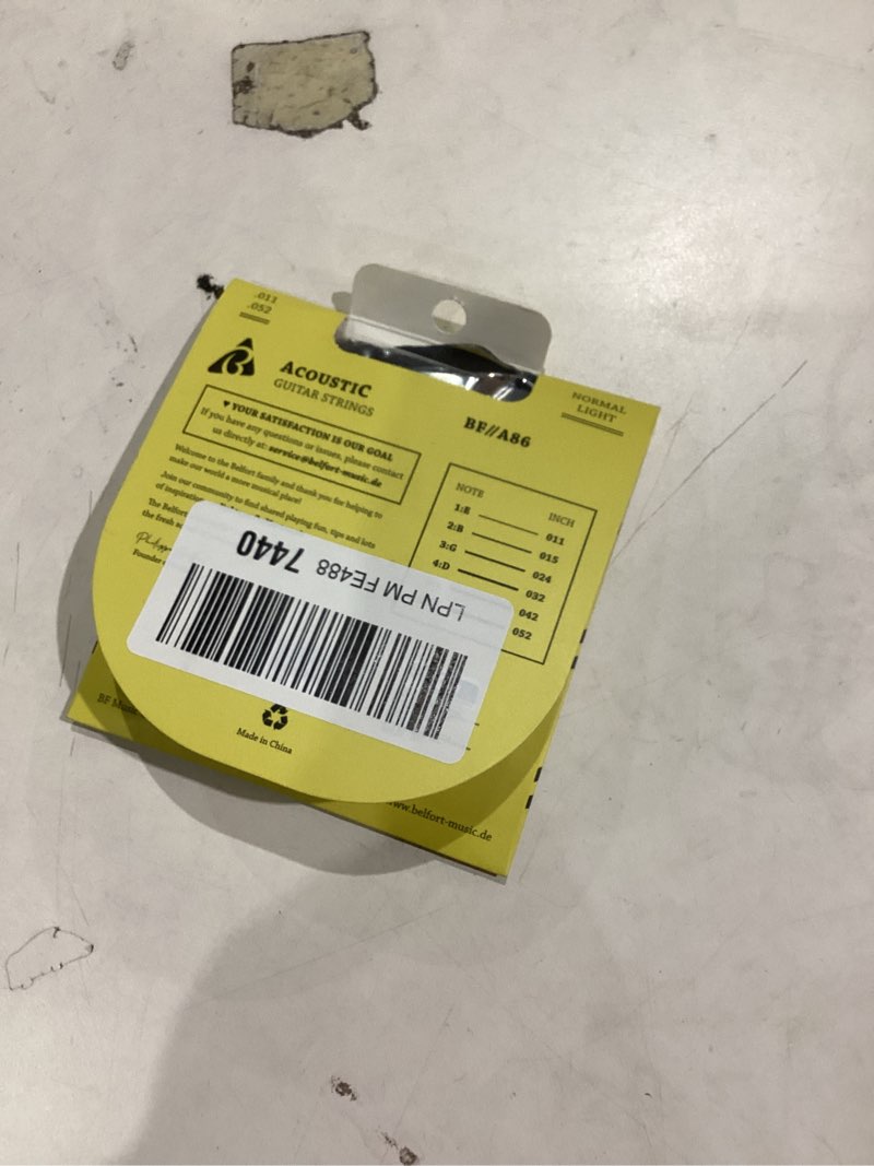 Condition photo showing item condition for BELFORT® quality acoustic guitar strings - 6 string set - Premium coating with Phosphor Bronze (guitar strings acoustic 6 string set) BONUS: 4 Picks + 1 High E String - cuerdas para guitarra acustica 1 set – 6 strings + extra 1st E (.011/.052) Phosphor Bronze
