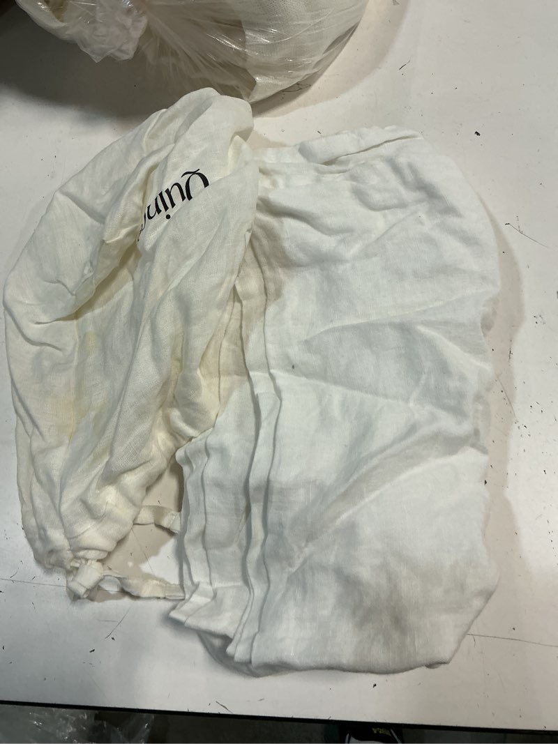 Condition photo showing As Is for european linen euro sham, euro, white