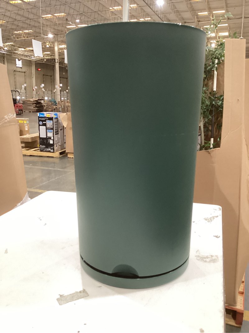 Condition photo showing As Is for recycled resin indoor outdoor planter 12x34x21x34, green - room essentials