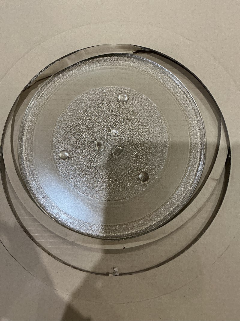 Condition photo showing Good Condition for 12.75" microwave plate replacement 12 3/4 inch universal microwave glass turntable compatible with whirlpool/lg/panasonic/kenmore/maytag/frigidaire/amana/hamilton beach/oster 12.75inch